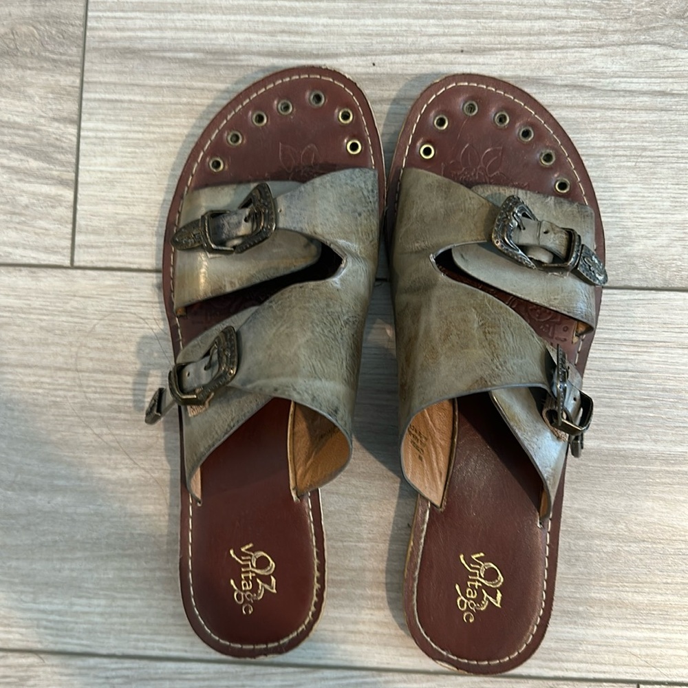 Dark green  leather sandals